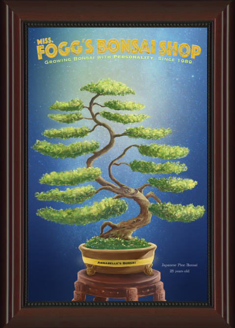 The Smiling Pine Bonsai, customized with your child's name (framed 12x16-inch) - Image 5